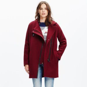 Madewell City Grid Coat Dark Cab Leather Size 2